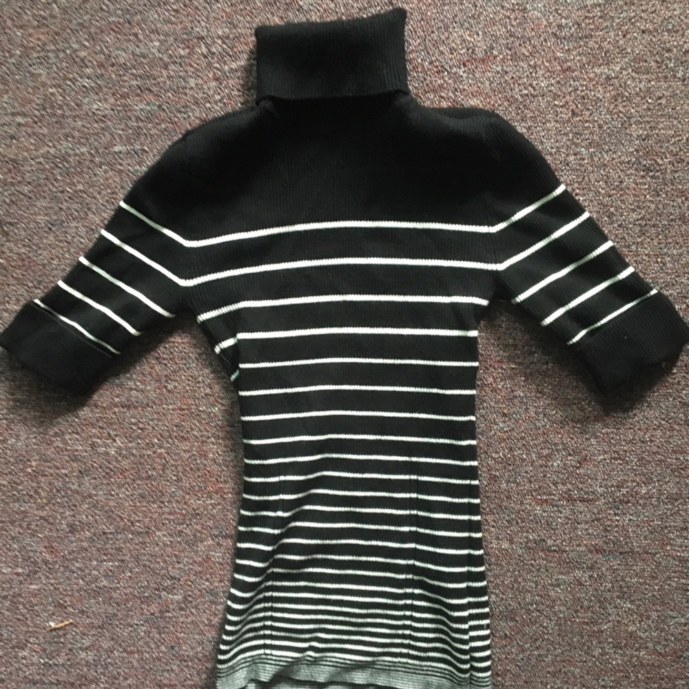 White House Black Market Striped Turtleneck